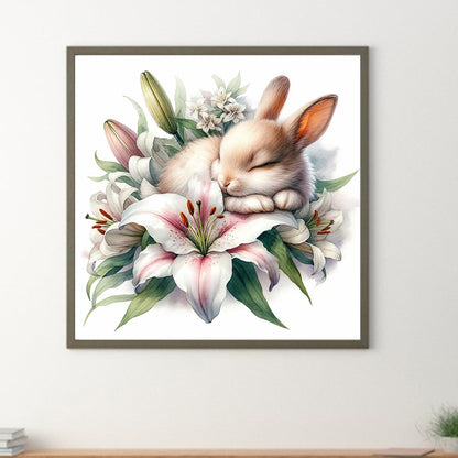 Budding Rabbit - Full Round Drill Diamond Painting 30*30CM