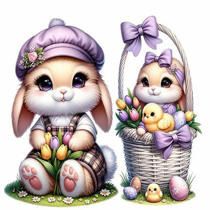 Cartoon Bunny - Full Round Drill Diamond Painting 30*30CM