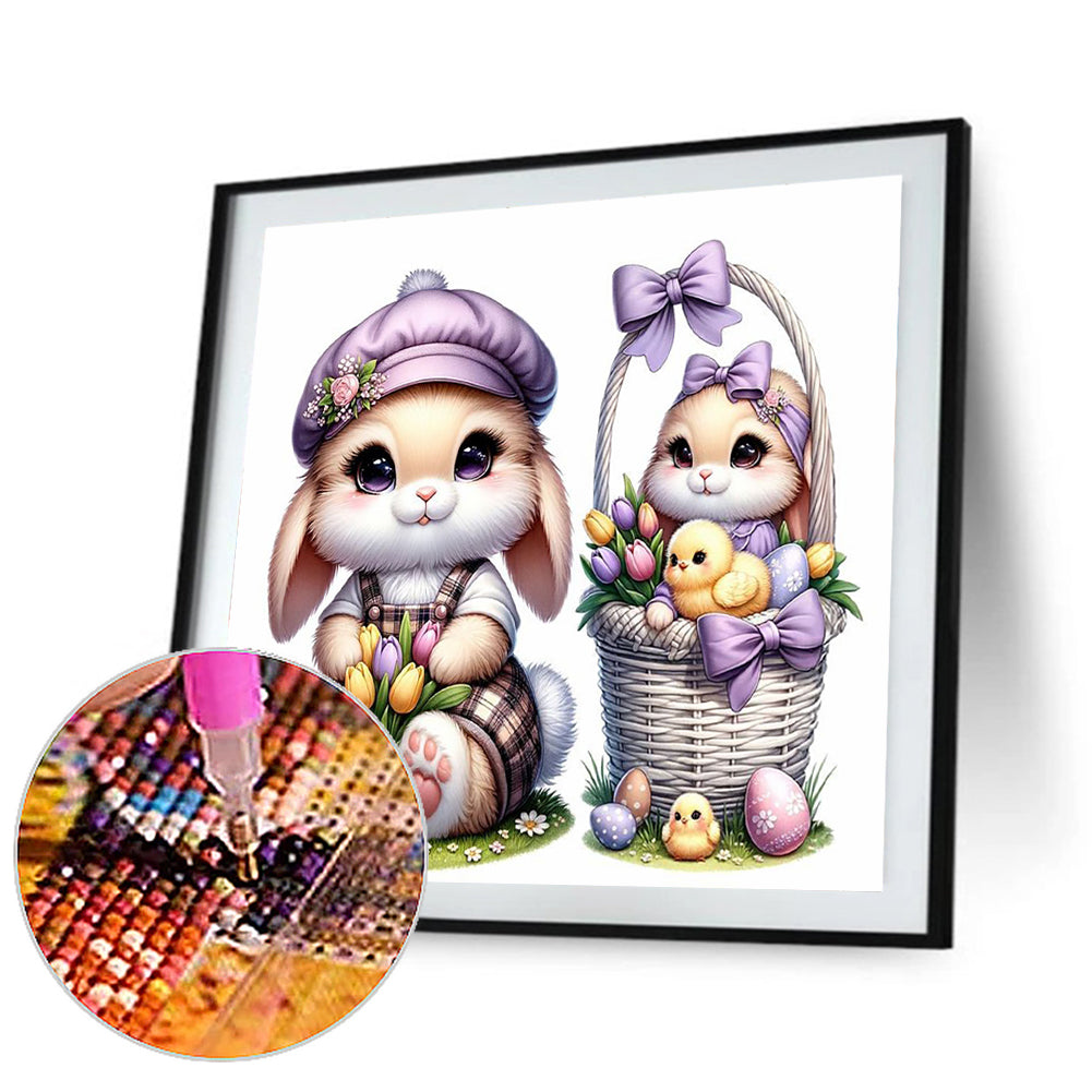 Cartoon Bunny - Full Round Drill Diamond Painting 30*30CM