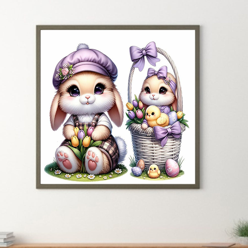 Cartoon Bunny - Full Round Drill Diamond Painting 30*30CM