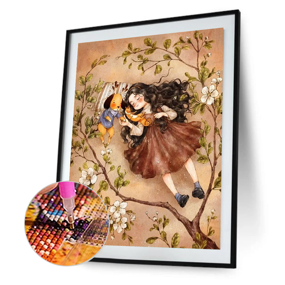 Girl - Full Round Drill Diamond Painting 30*40CM