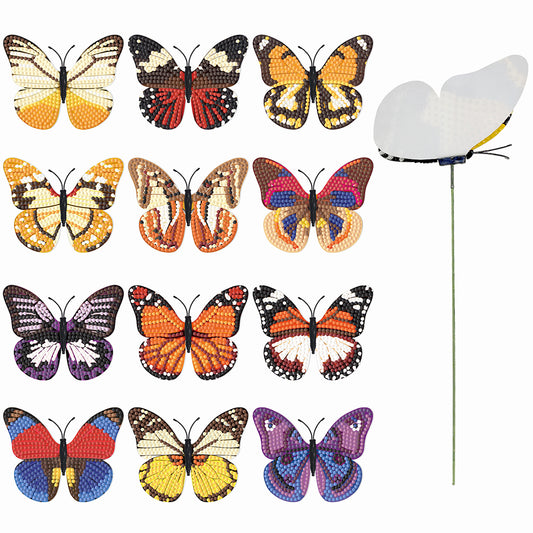 Diamond Painting Butterfly Garden Stake Patio Yard Decor DIY Crafts Kits for Kid