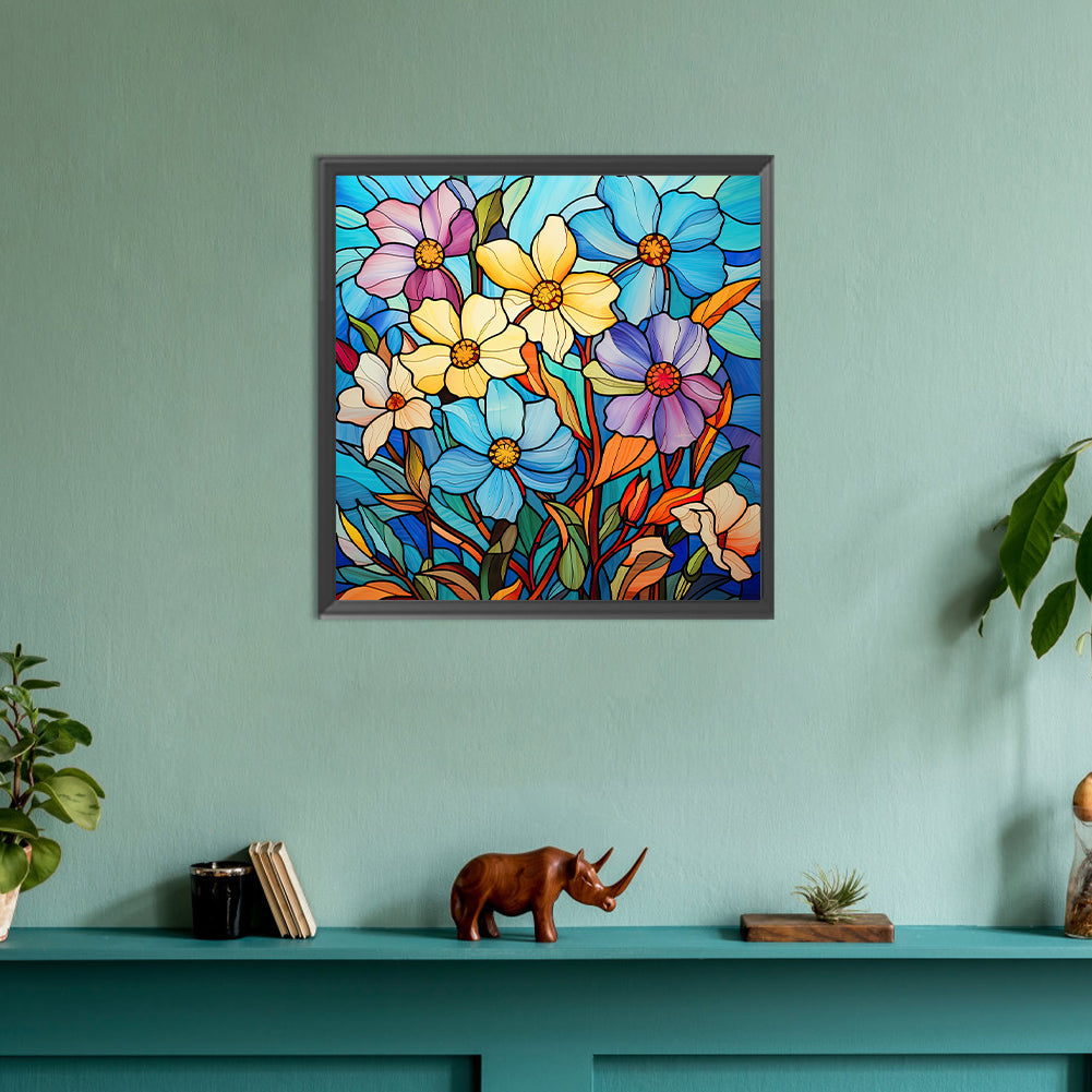 Glass Painting Colorful Daffodils - Full Round Drill Diamond Painting 30*30CM