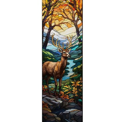 Glass Painting-Deer In The Forest - 11CT Stamped Cross Stitch 30*80CM