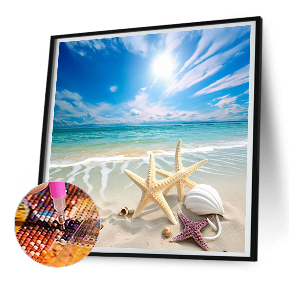 Beach Starfish - Full Round Drill Diamond Painting 30*30CM