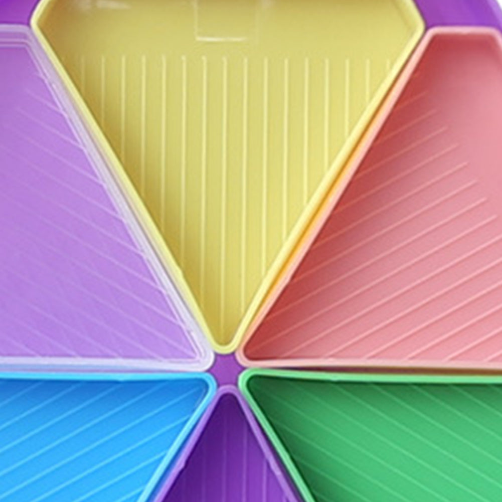 Large Capacity DIY Hexagonal Diamond Painting Tray with Spoon Brush(Mixed Color)