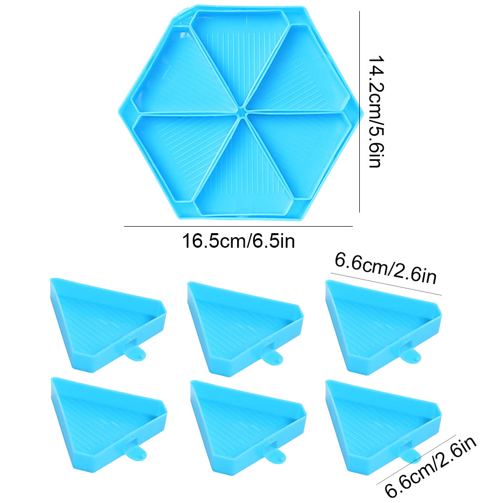 Large Capacity DIY Hexagonal Diamond Painting Tray Kit with Spoon Brush (Blue)