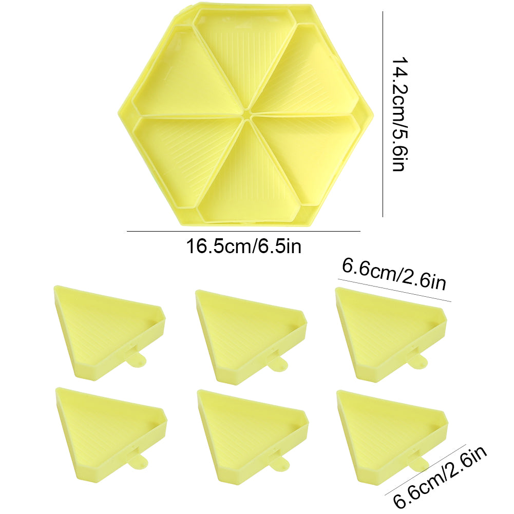 Large Capacity DIY Hexagonal Diamond Painting Tray Kit with Spoon Brush (Yellow)