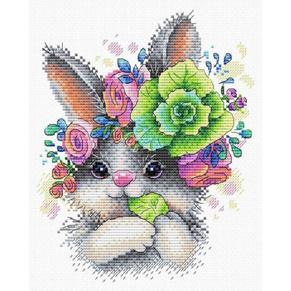 Charming Bunny - 14CT Stamped Cross Stitch 20*25CM(Joy Sunday)