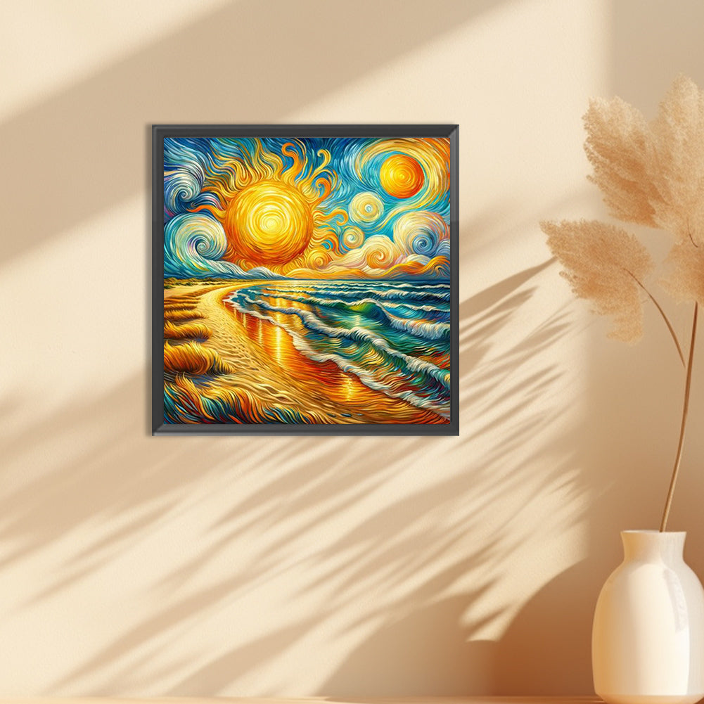 The Seaside Through Van Gogh'S Eyes - Full Round Drill Diamond Painting 30*30CM