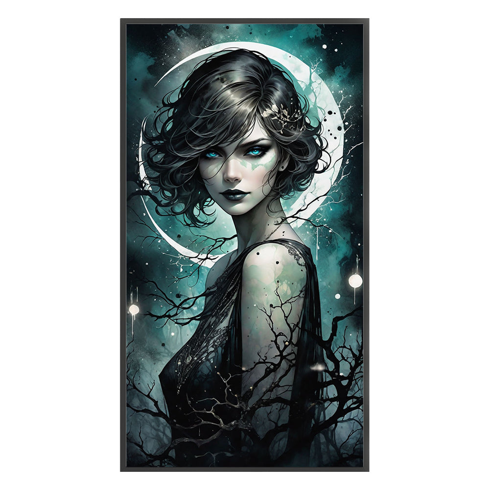 Dark Style Woman - 11CT Stamped Cross Stitch 40*75CM