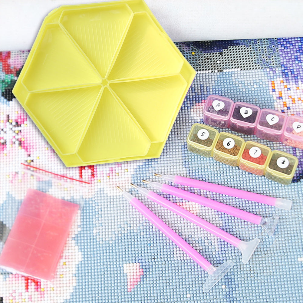 Diamond Painting Tool Accessory Tray Kit with Brush Spoon Pen Glue Clay (Set 1)