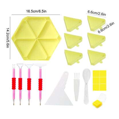 Diamond Painting Tool Accessory Tray Kit with Brush Spoon Pen Glue Clay (Set 1)