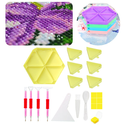 Diamond Painting Tool Accessory Tray Kit with Brush Spoon Pen Glue Clay (Set 1)