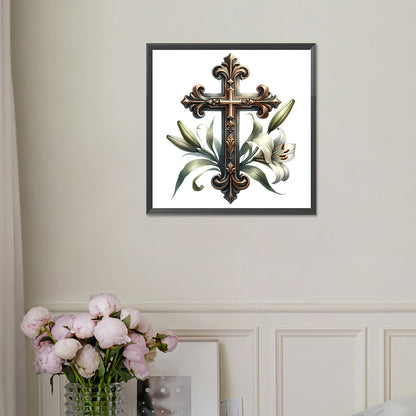 Cross Lily - Full Square Drill Diamond Painting 40*70CM