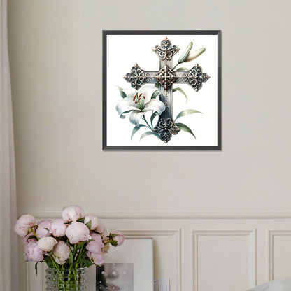 Cross Lily - Full Square Drill Diamond Painting 30*30CM