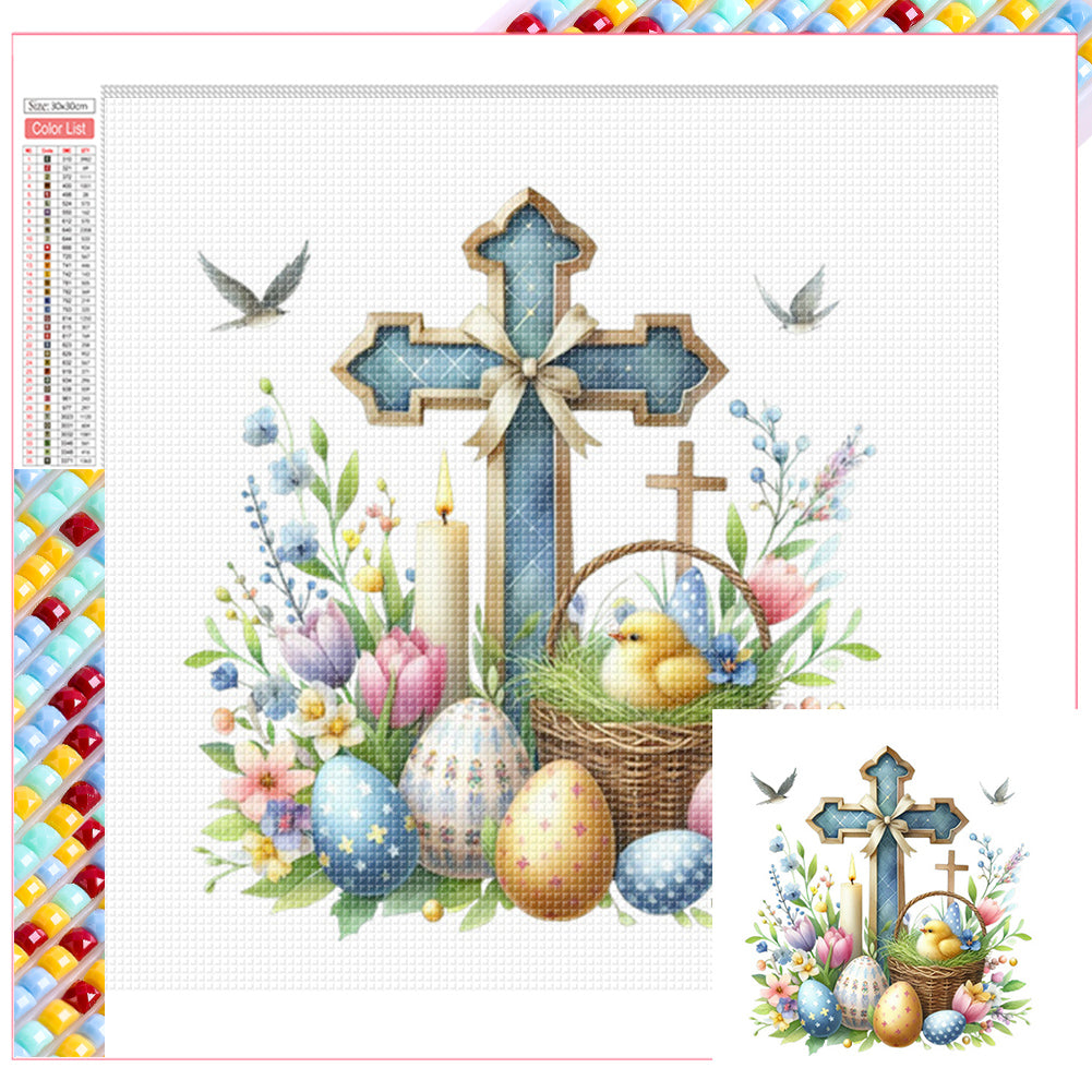 Easter Cross - Full Square Drill Diamond Painting 30*30CM