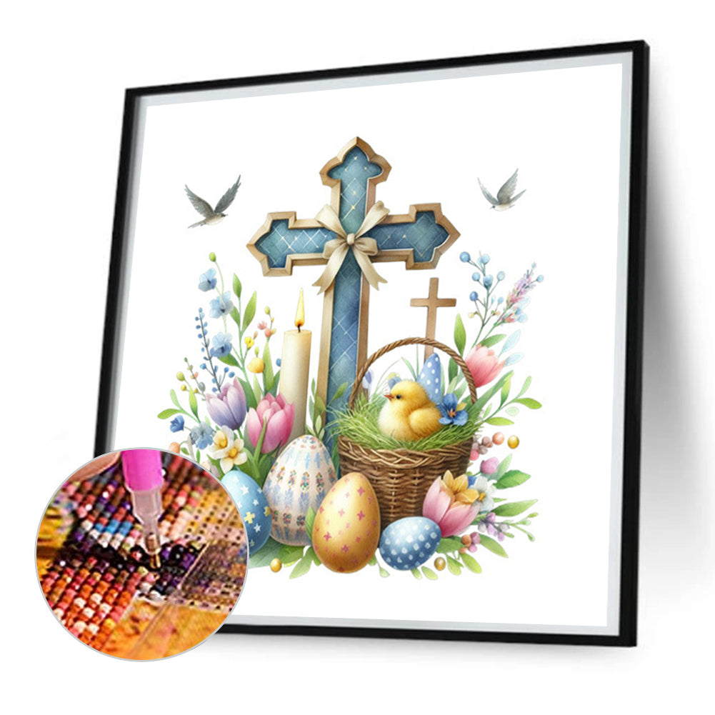 Easter Cross - Full Square Drill Diamond Painting 30*30CM