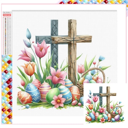 Easter Cross - Full Square Drill Diamond Painting 30*30CM