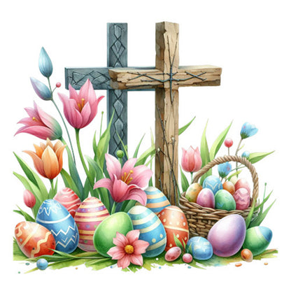 Easter Cross - Full Square Drill Diamond Painting 30*30CM