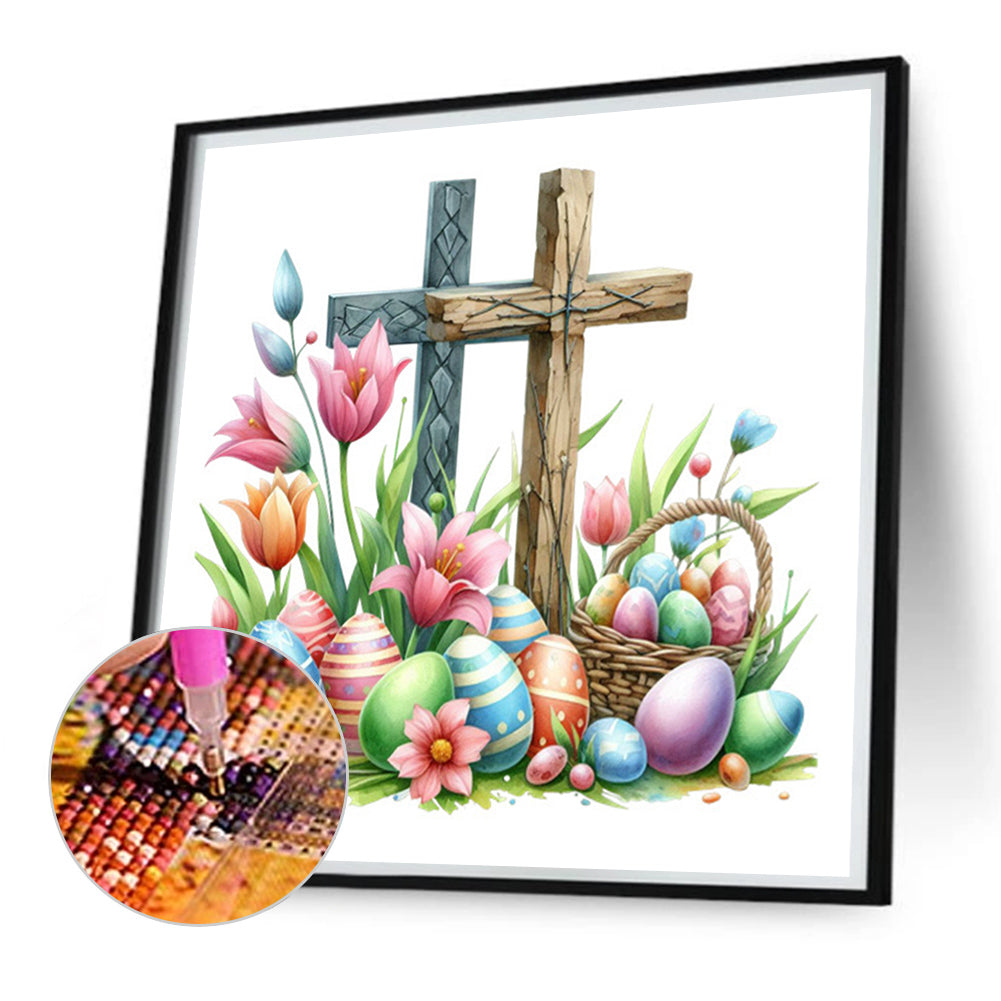 Easter Cross - Full Square Drill Diamond Painting 30*30CM