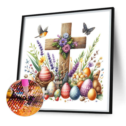 Easter Cross - Full Square Drill Diamond Painting 30*30CM