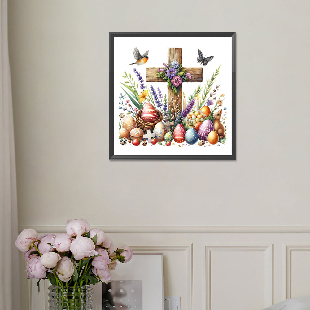 Easter Cross - Full Square Drill Diamond Painting 30*30CM