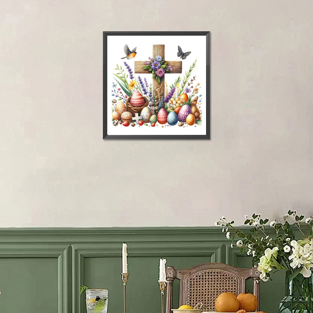 Easter Cross - Full Square Drill Diamond Painting 30*30CM