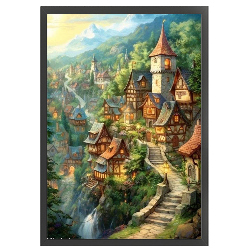 Mountain Village - 16CT Stamped Cross Stitch 40*60CM