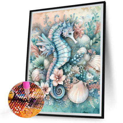 Flowers Seahorse - Full Round Drill Diamond Painting 30*40CM