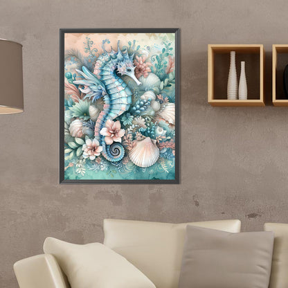 Flowers Seahorse - Full Round Drill Diamond Painting 30*40CM