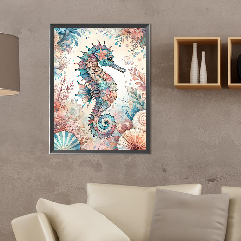 Flowers Seahorse - Full Round Drill Diamond Painting 30*40CM