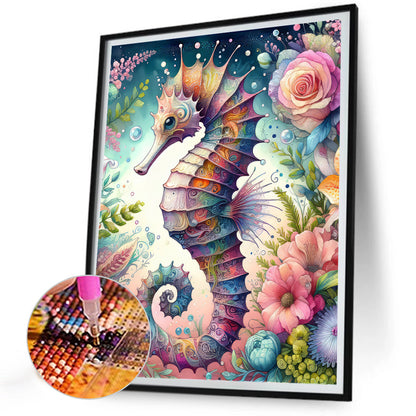 Flowers Seahorse - Full Round Drill Diamond Painting 30*40CM