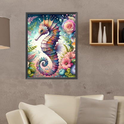 Flowers Seahorse - Full Round Drill Diamond Painting 30*40CM