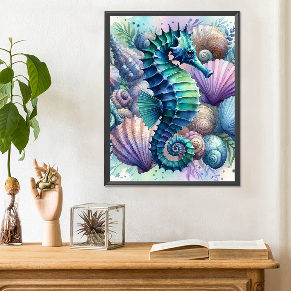 Flowers Seahorse - Full Round Drill Diamond Painting 30*40CM