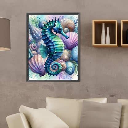 Flowers Seahorse - Full Round Drill Diamond Painting 30*40CM