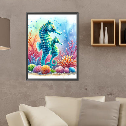 Flowers Seahorse - Full Round Drill Diamond Painting 30*40CM