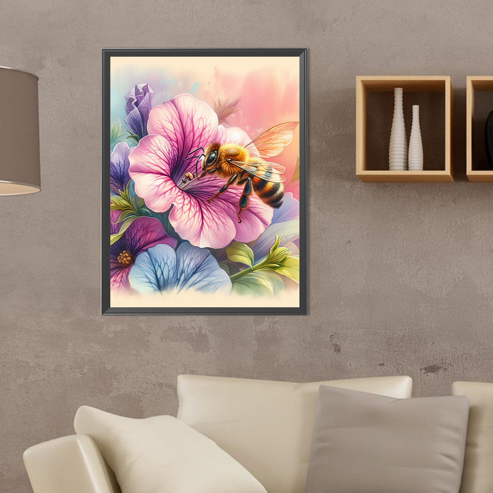 Flower Bee - Full Round Drill Diamond Painting 30*40CM