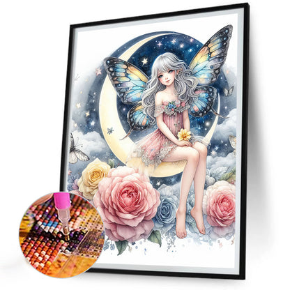 Moon Fairy - Full Round Drill Diamond Painting 30*40CM