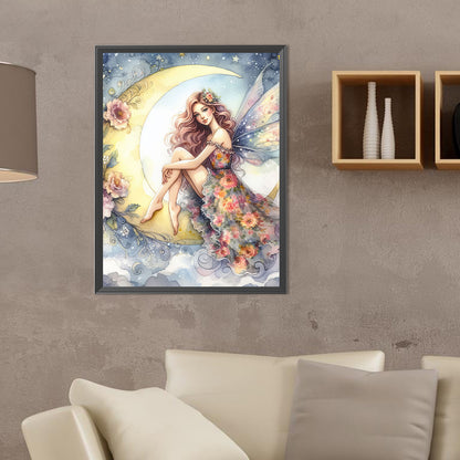 Moon Fairy - Full Round Drill Diamond Painting 30*40CM