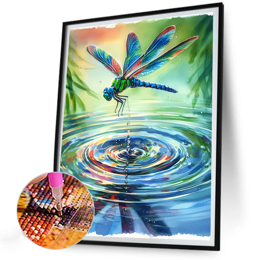 Romantic Dragonfly - Full Round Drill Diamond Painting 30*40CM