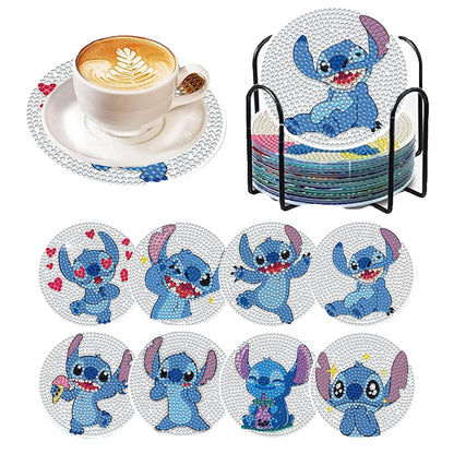 8 Pcs Stitch Diamond Art Coasters With Holder Diamond Art Painting Coasters Kits