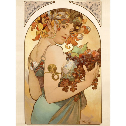 Mucha Girl - Full Round Drill Diamond Painting 30*40CM