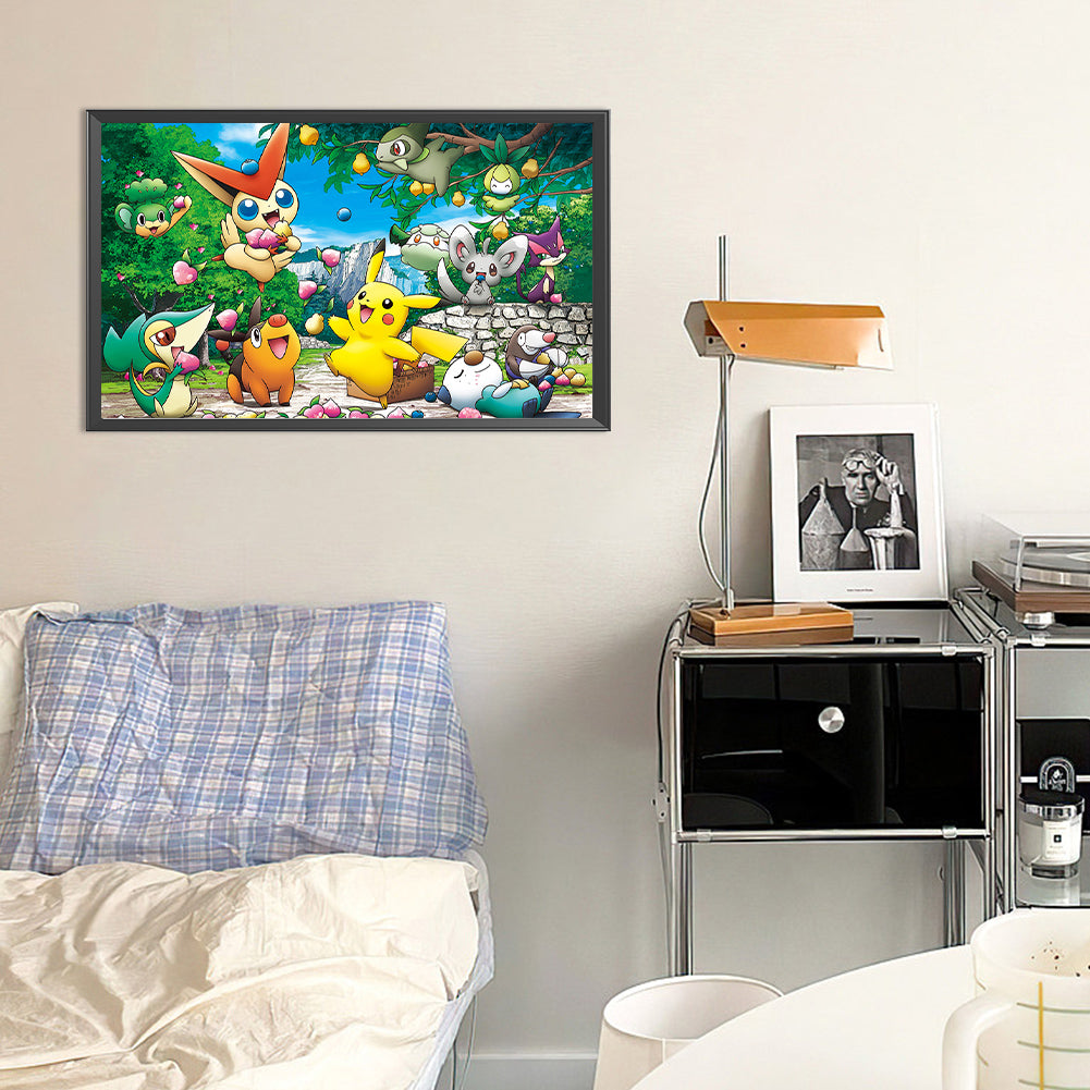 Pikachu And Friends - Full Round Drill Diamond Painting 50*30CM