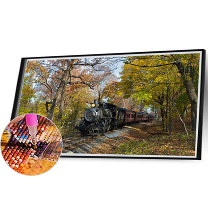 Train Locomotive - Full Round Drill Diamond Painting 50*30CM