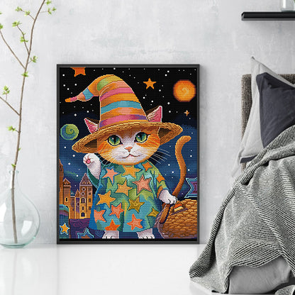 Cat Star - 14CT Stamped Cross Stitch 41*51CM(Joy Sunday)