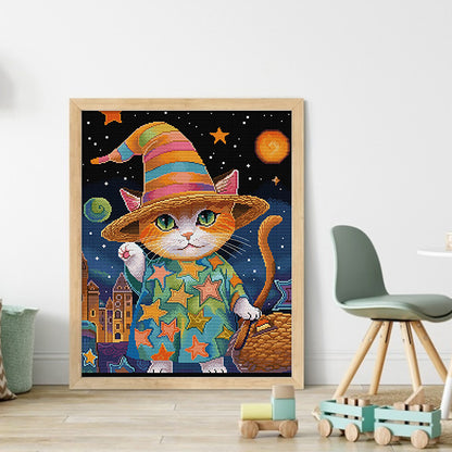 Cat Star - 14CT Stamped Cross Stitch 41*51CM(Joy Sunday)