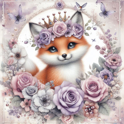 Rose Fox - Full Round Drill Diamond Painting 30*30CM