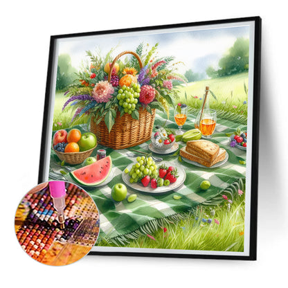 Spring Outdoor Flowers And Fruits - Full Round Drill Diamond Painting 30*30CM