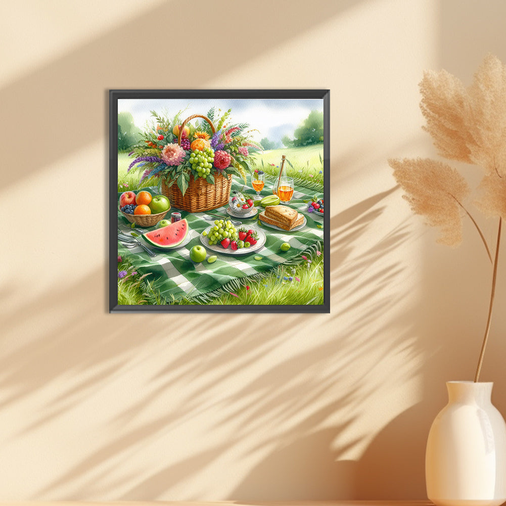 Spring Outdoor Flowers And Fruits - Full Round Drill Diamond Painting 30*30CM